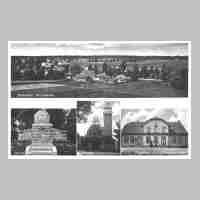 094-0044 Alte Postkarte aus Schirrau. Die Karte zeigt einen Blick ueber das Dorf, das Denkmal, die Kirche und das Gasthaus Zum schwarzen Adler-.jpg
